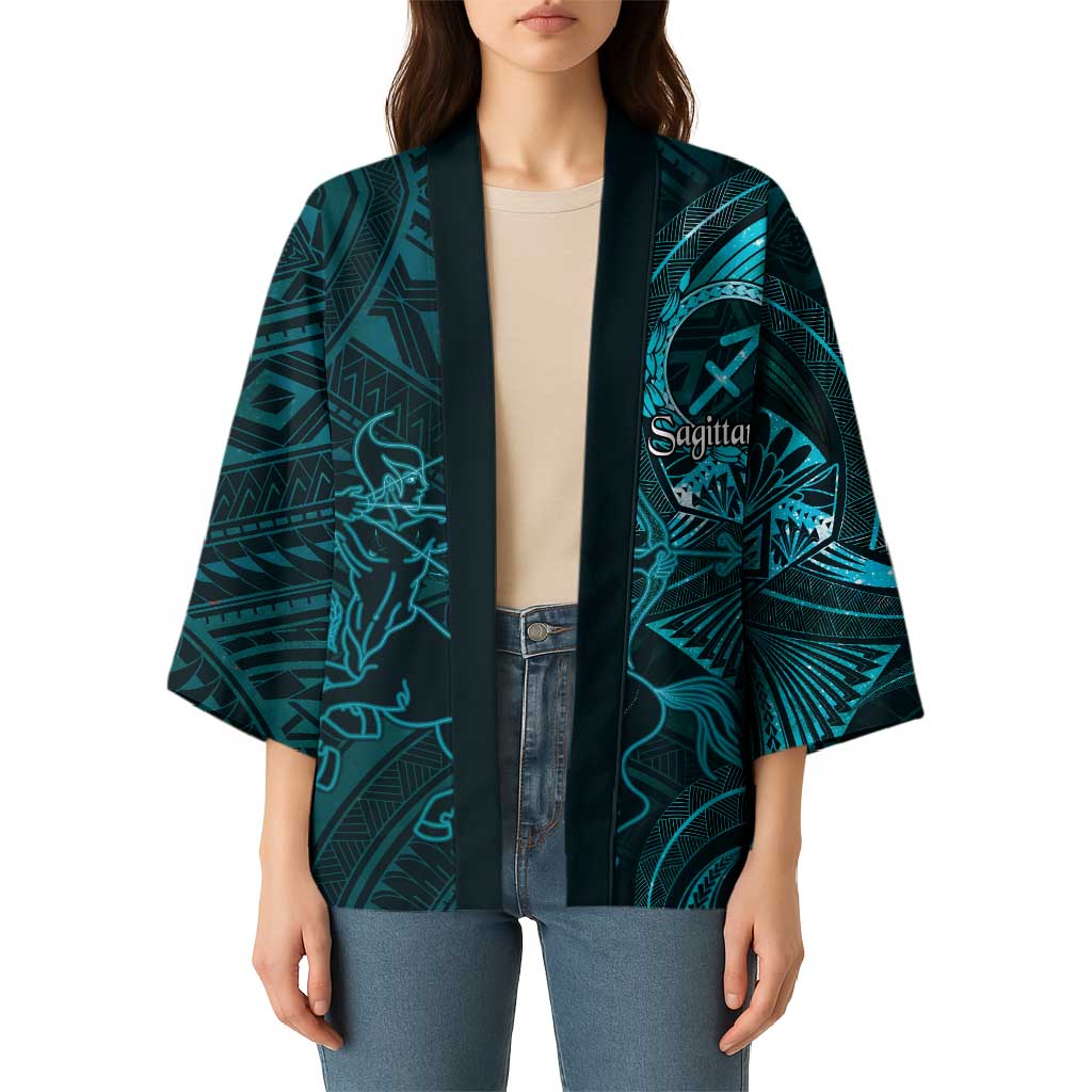 Personalised Polynesia Zodiac Sagittarius Kimono Galaxy Polynesian Pattern Chest Tattoo Style