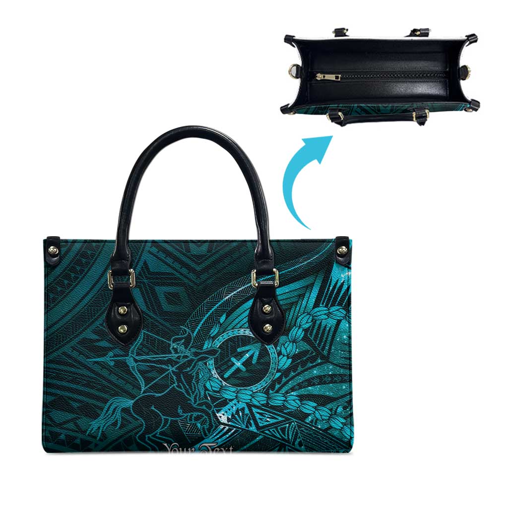 Personalised Polynesia Zodiac Sagittarius Leather Bag Galaxy Polynesian Pattern Chest Tattoo Style