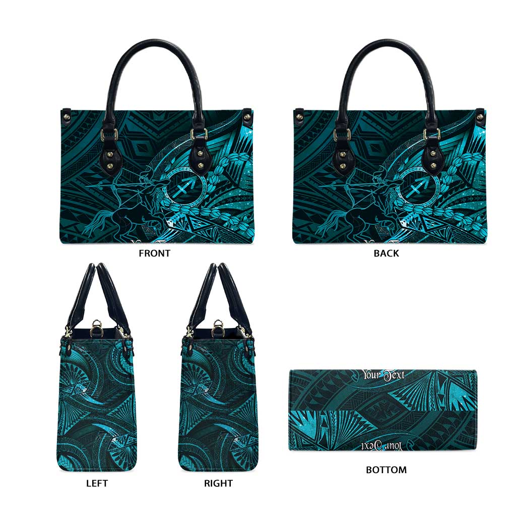 Personalised Polynesia Zodiac Sagittarius Leather Bag Galaxy Polynesian Pattern Chest Tattoo Style