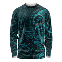 Personalised Polynesia Zodiac Sagittarius Long Sleeve Shirt Galaxy Polynesian Pattern Chest Tattoo Style