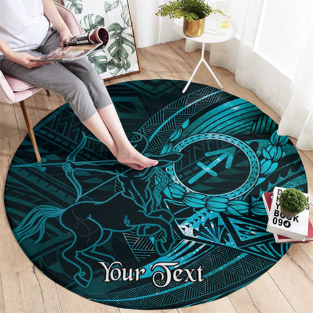 Personalised Polynesia Zodiac Sagittarius Round Carpet Galaxy Polynesian Pattern Chest Tattoo Style LT14 - Polynesian Pride
