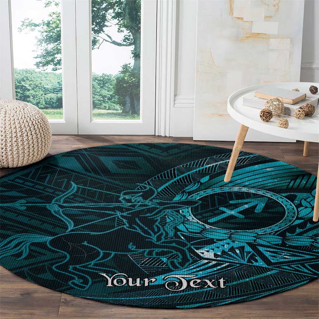 Personalised Polynesia Zodiac Sagittarius Round Carpet Galaxy Polynesian Pattern Chest Tattoo Style LT14 - Polynesian Pride