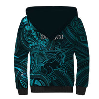Personalised Polynesia Zodiac Sagittarius Sherpa Hoodie Galaxy Polynesian Pattern Chest Tattoo Style