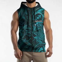 Personalised Polynesia Zodiac Sagittarius Sleeveless Zip Hoodie Galaxy Polynesian Pattern Chest Tattoo Style LT14 - Polynesian Pride