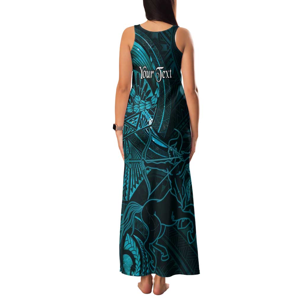 Personalised Polynesia Zodiac Sagittarius Tank Maxi Dress Galaxy Polynesian Pattern Chest Tattoo Style LT14 - Polynesian Pride