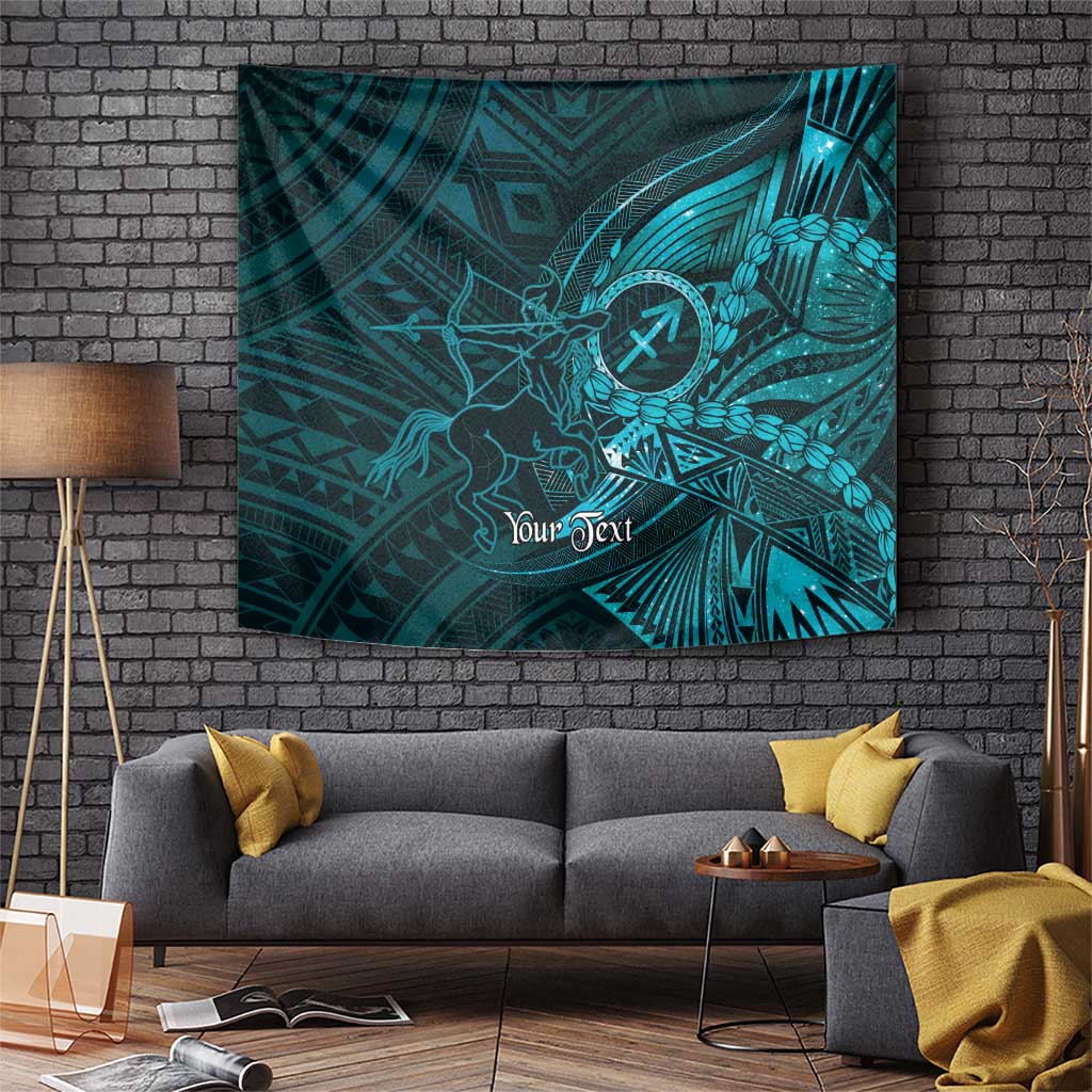 Personalised Polynesia Zodiac Sagittarius Tapestry Galaxy Polynesian Pattern Chest Tattoo Style