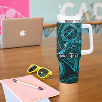 Personalised Polynesia Zodiac Sagittarius Tumbler With Handle Galaxy Polynesian Pattern Chest Tattoo Style