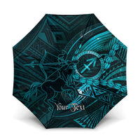 Personalised Polynesia Zodiac Sagittarius Umbrella Galaxy Polynesian Pattern Chest Tattoo Style