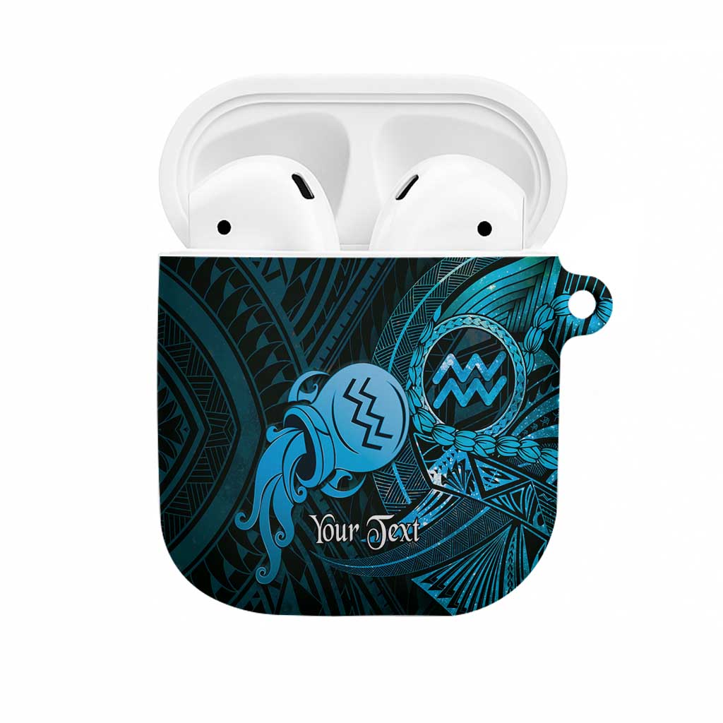 Personalised Polynesia Zodiac Aquarius AirPods Case Galaxy Polynesian Pattern Chest Tattoo Style