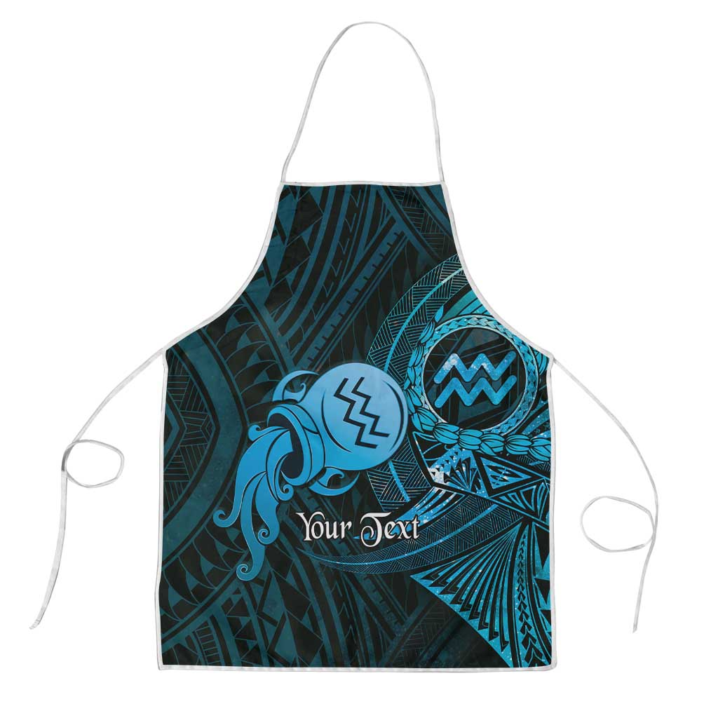 Personalised Polynesia Zodiac Aquarius Apron Galaxy Polynesian Pattern Chest Tattoo Style