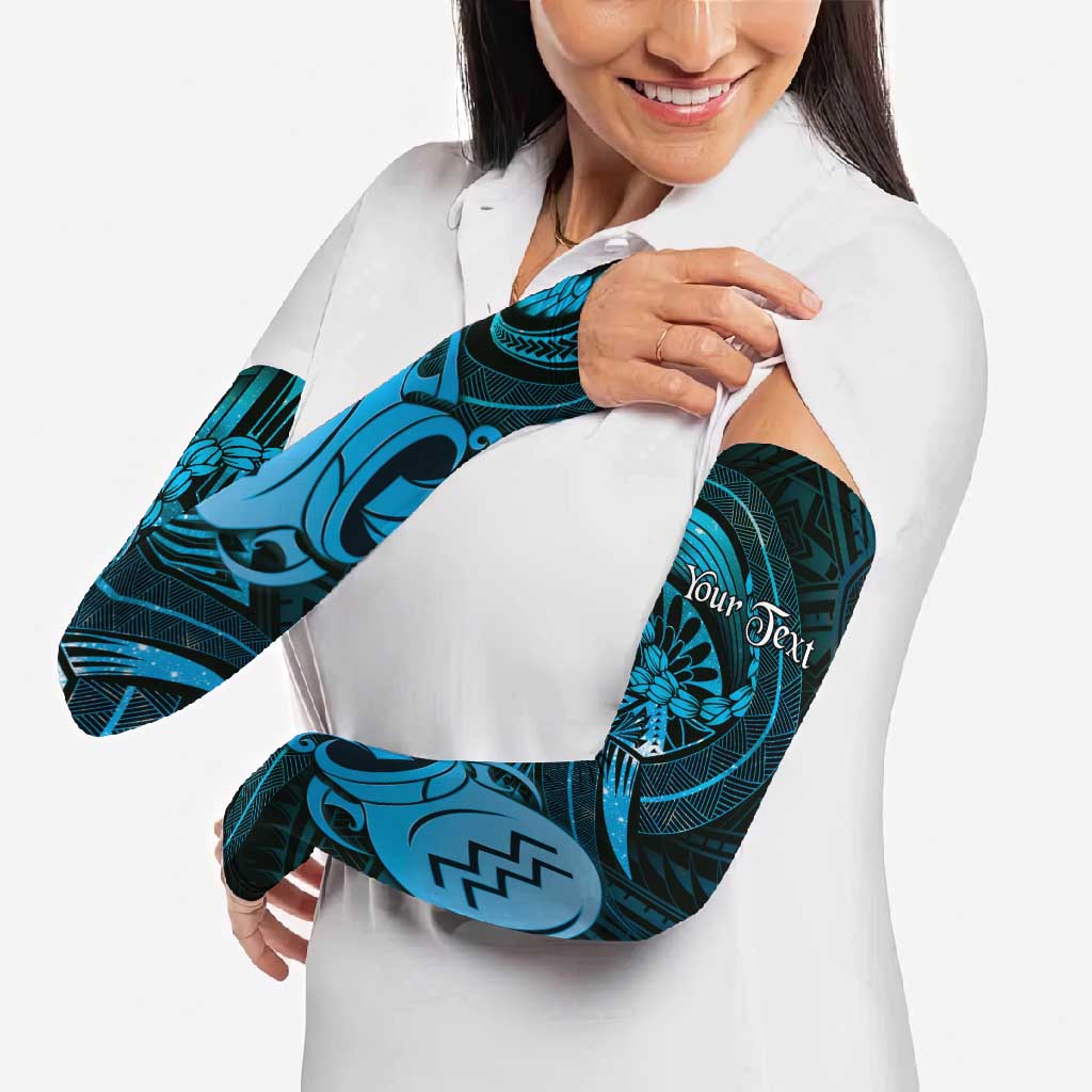 Personalised Polynesia Zodiac Aquarius Arm Sleeves Galaxy Polynesian Pattern Chest Tattoo Style