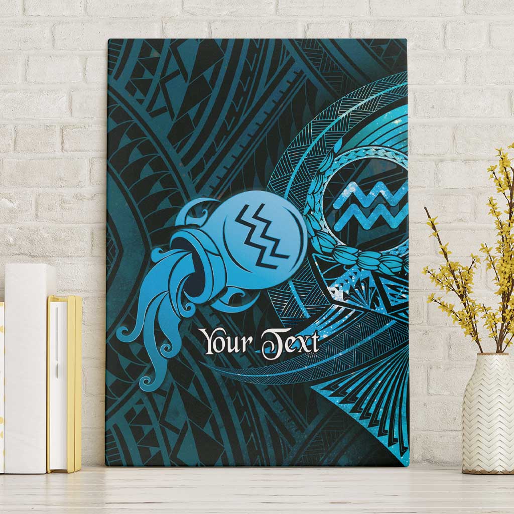 Personalised Polynesia Zodiac Aquarius Canvas Wall Art Galaxy Polynesian Pattern Chest Tattoo Style
