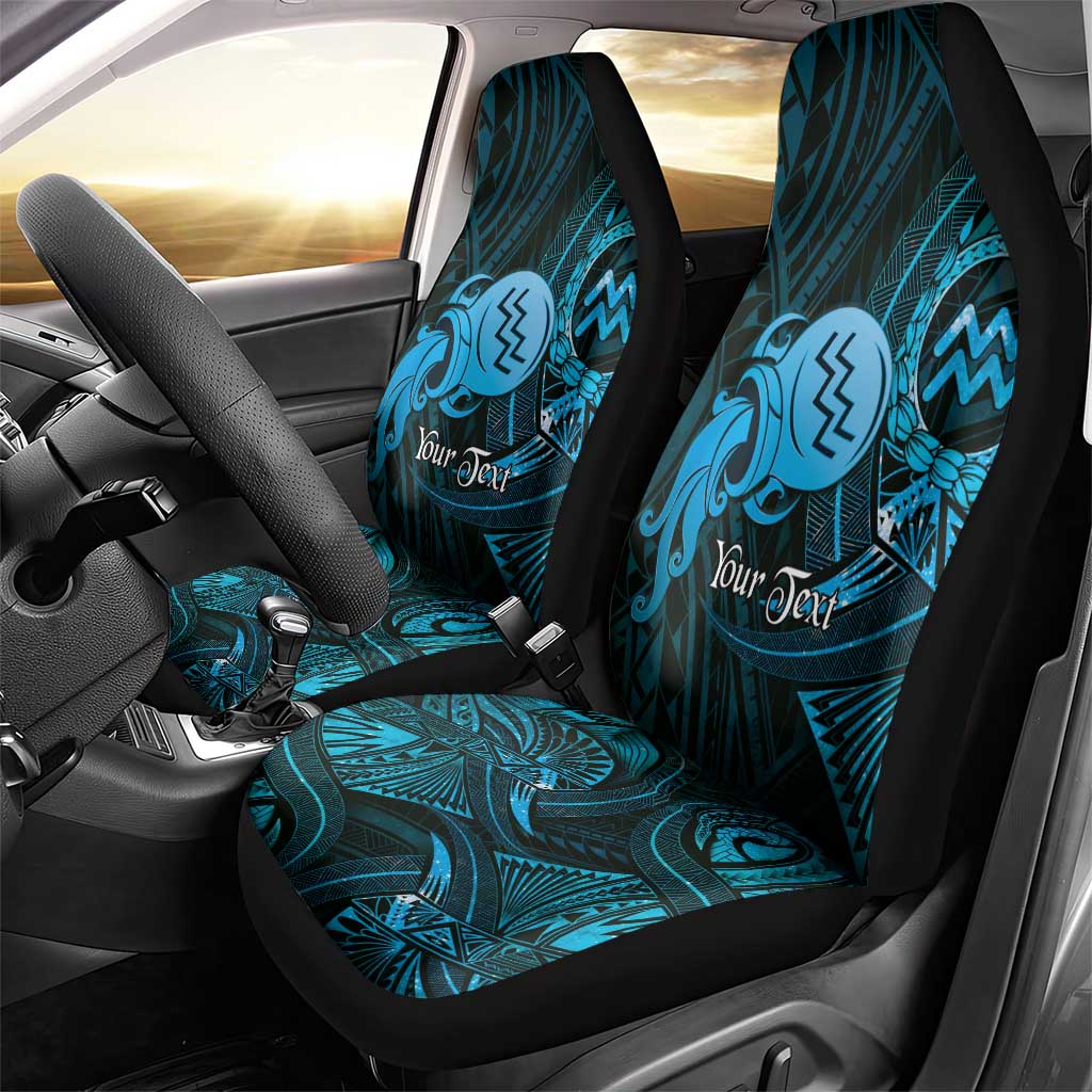 Personalised Polynesia Zodiac Aquarius Car Seat Cover Galaxy Polynesian Pattern Chest Tattoo Style