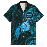 Personalised Polynesia Zodiac Aquarius Family Matching Short Sleeve Bodycon Dress and Hawaiian Shirt Galaxy Polynesian Pattern Chest Tattoo Style