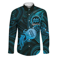 Personalised Polynesia Zodiac Aquarius Family Matching Short Sleeve Bodycon Dress and Hawaiian Shirt Galaxy Polynesian Pattern Chest Tattoo Style