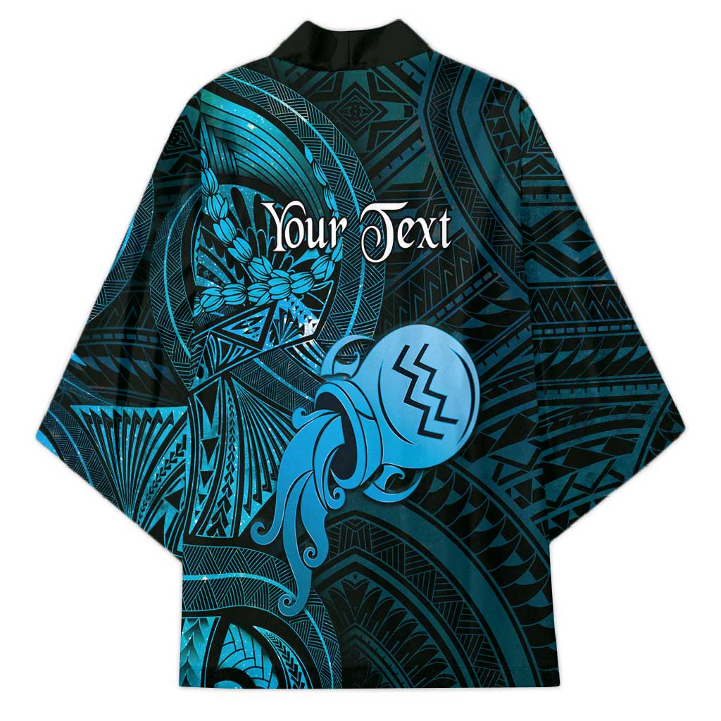 Personalised Polynesia Zodiac Aquarius Kimono Galaxy Polynesian Pattern Chest Tattoo Style