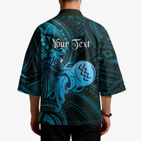 Personalised Polynesia Zodiac Aquarius Kimono Galaxy Polynesian Pattern Chest Tattoo Style
