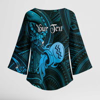 Personalised Polynesia Zodiac Aquarius Kimono Sleeve Blouse Galaxy Polynesian Pattern Chest Tattoo Style LT14 - Polynesian Pride