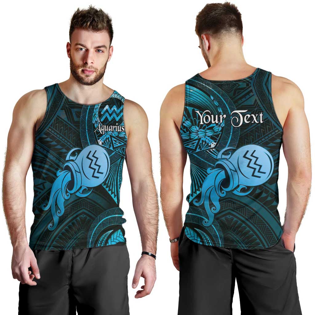Personalised Polynesia Zodiac Aquarius Men Tank Top Galaxy Polynesian Pattern Chest Tattoo Style LT14 - Polynesian Pride