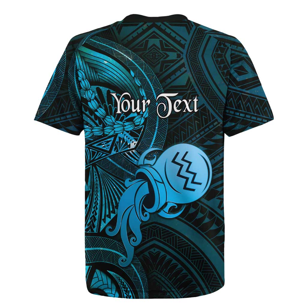 Personalised Polynesia Zodiac Aquarius Rugby Jersey Galaxy Polynesian Pattern Chest Tattoo Style LT14 - Polynesian Pride
