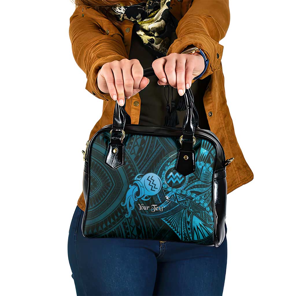 Personalised Polynesia Zodiac Aquarius Shoulder Handbag Galaxy Polynesian Pattern Chest Tattoo Style
