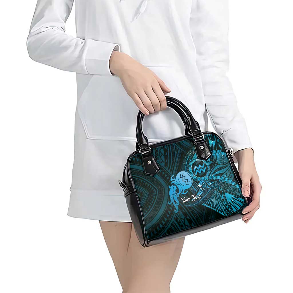 Personalised Polynesia Zodiac Aquarius Shoulder Handbag Galaxy Polynesian Pattern Chest Tattoo Style