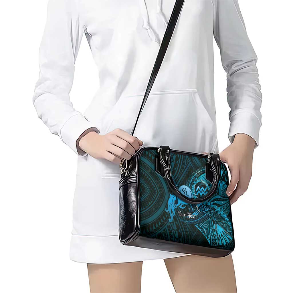 Personalised Polynesia Zodiac Aquarius Shoulder Handbag Galaxy Polynesian Pattern Chest Tattoo Style
