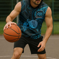 Personalised Polynesia Zodiac Aquarius Sleeveless Hoodie Galaxy Polynesian Pattern Chest Tattoo Style LT14 - Polynesian Pride