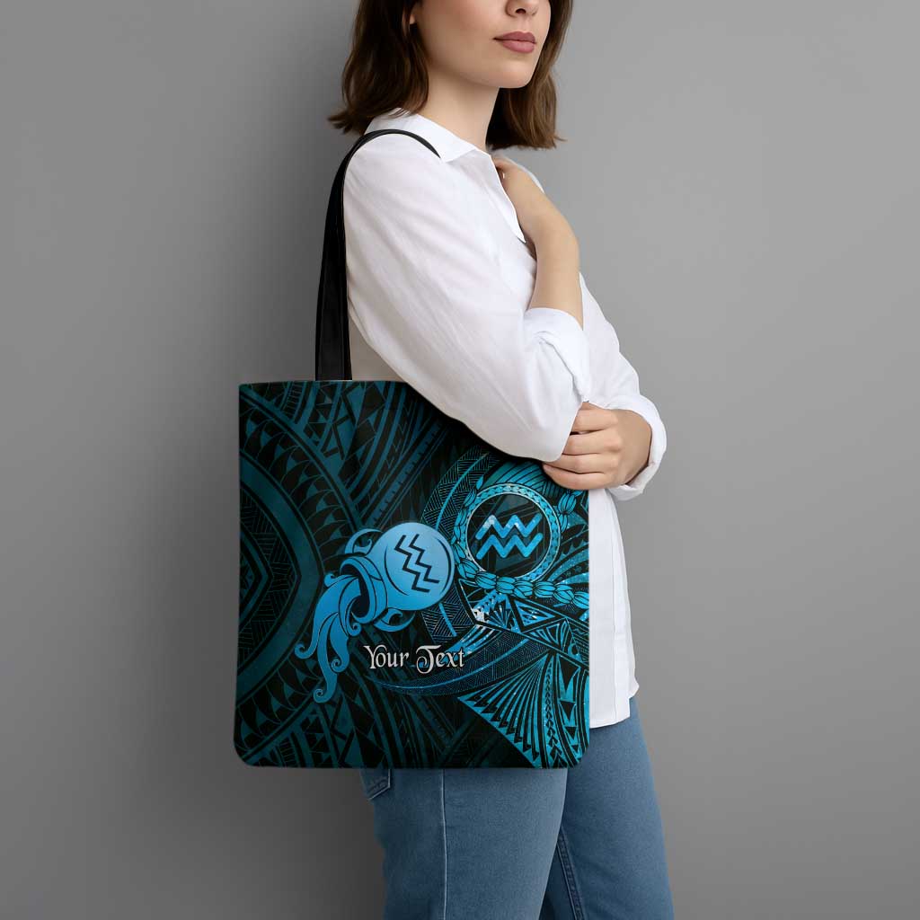 Personalised Polynesia Zodiac Aquarius Tote Bag Galaxy Polynesian Pattern Chest Tattoo Style