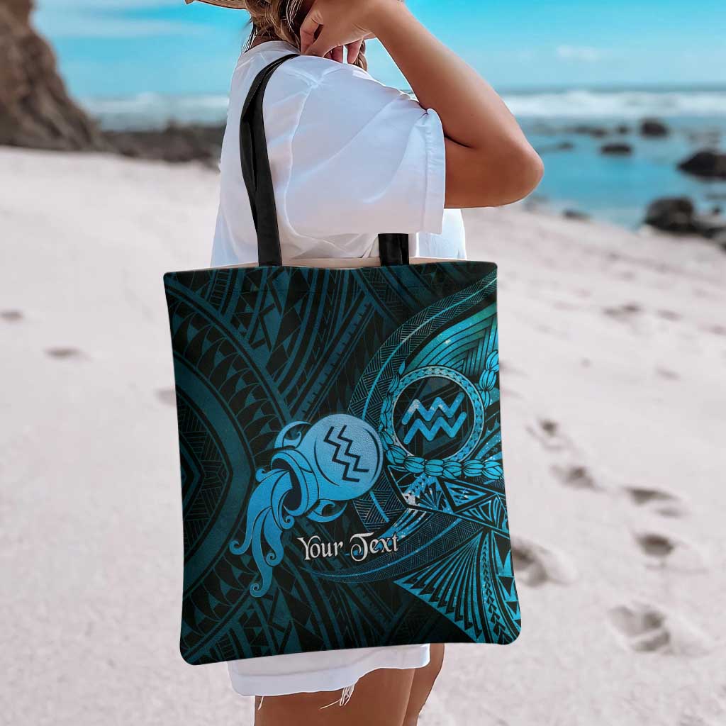 Personalised Polynesia Zodiac Aquarius Tote Bag Galaxy Polynesian Pattern Chest Tattoo Style