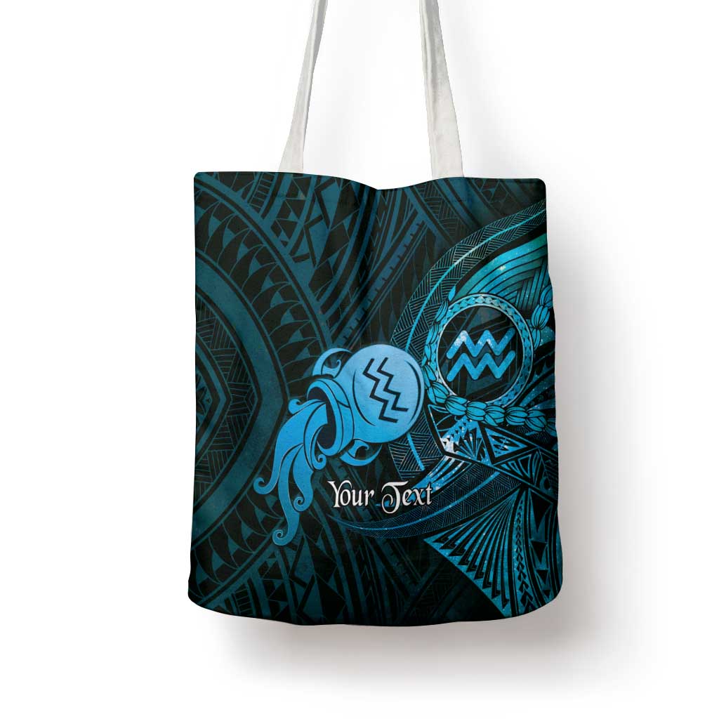 Personalised Polynesia Zodiac Aquarius Tote Bag Galaxy Polynesian Pattern Chest Tattoo Style