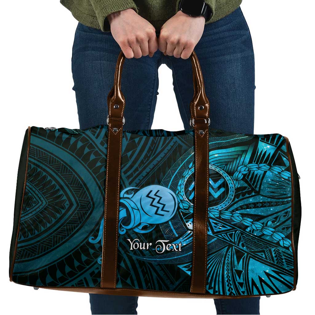 Personalised Polynesia Zodiac Aquarius Travel Bag Galaxy Polynesian Pattern Chest Tattoo Style