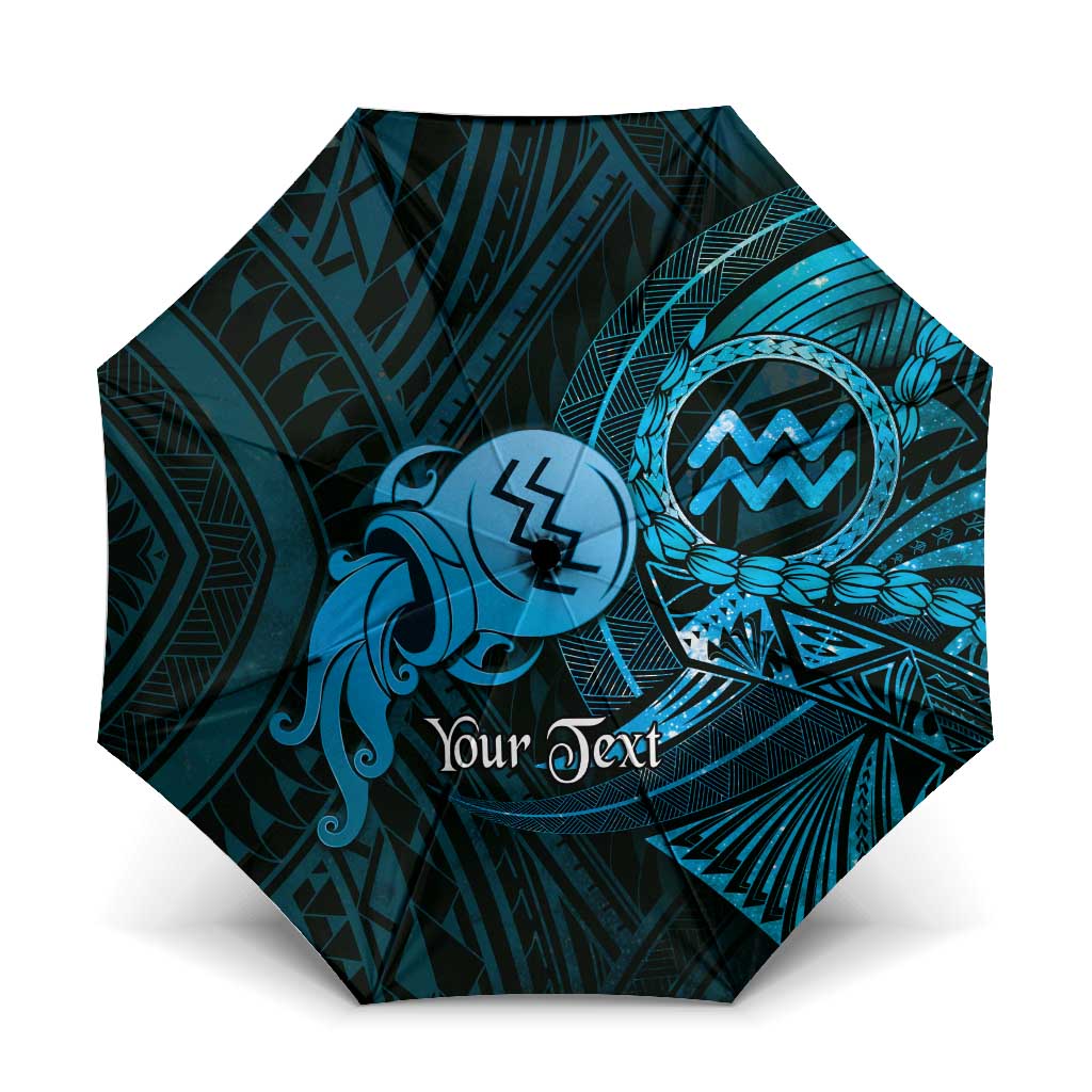 Personalised Polynesia Zodiac Aquarius Umbrella Galaxy Polynesian Pattern Chest Tattoo Style