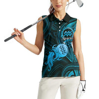 Personalised Polynesia Zodiac Aquarius Women Sleeveless Polo Shirt Galaxy Polynesian Pattern Chest Tattoo Style LT14 - Polynesian Pride