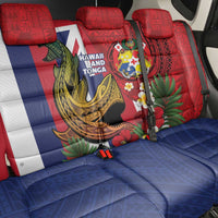 Hawaii And Tonga Back Car Seat Cover Shark Tattoo With Tongan Coat Of Arms