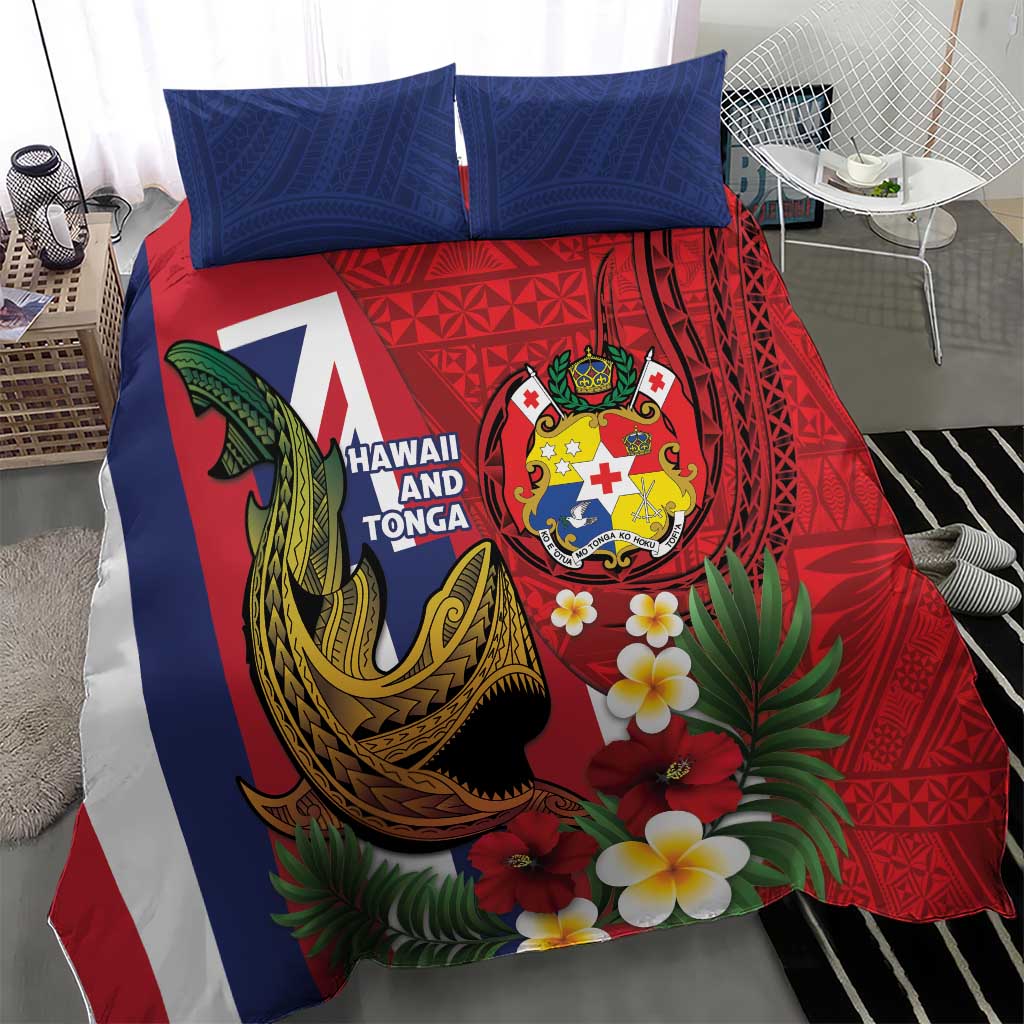 Hawaii And Tonga Bedding Set Shark Tattoo With Tongan Coat Of Arms