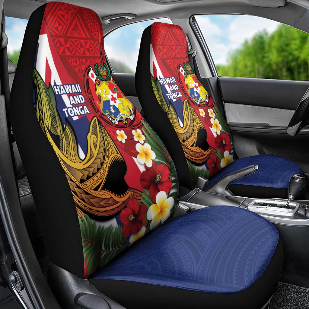 Hawaii And Tonga Car Seat Cover Shark Tattoo With Tongan Coat Of Arms