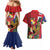 Hawaii And Tonga Couples Matching Mermaid Dress and Hawaiian Shirt Shark Tattoo With Tongan Coat Of Arms