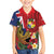 Hawaii And Tonga Family Matching Short Sleeve Bodycon Dress and Hawaiian Shirt Shark Tattoo With Tongan Coat Of Arms