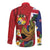 Hawaii And Tonga Long Sleeve Button Shirt Shark Tattoo With Tongan Coat Of Arms