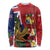 Hawaii And Tonga Long Sleeve Shirt Shark Tattoo With Tongan Coat Of Arms