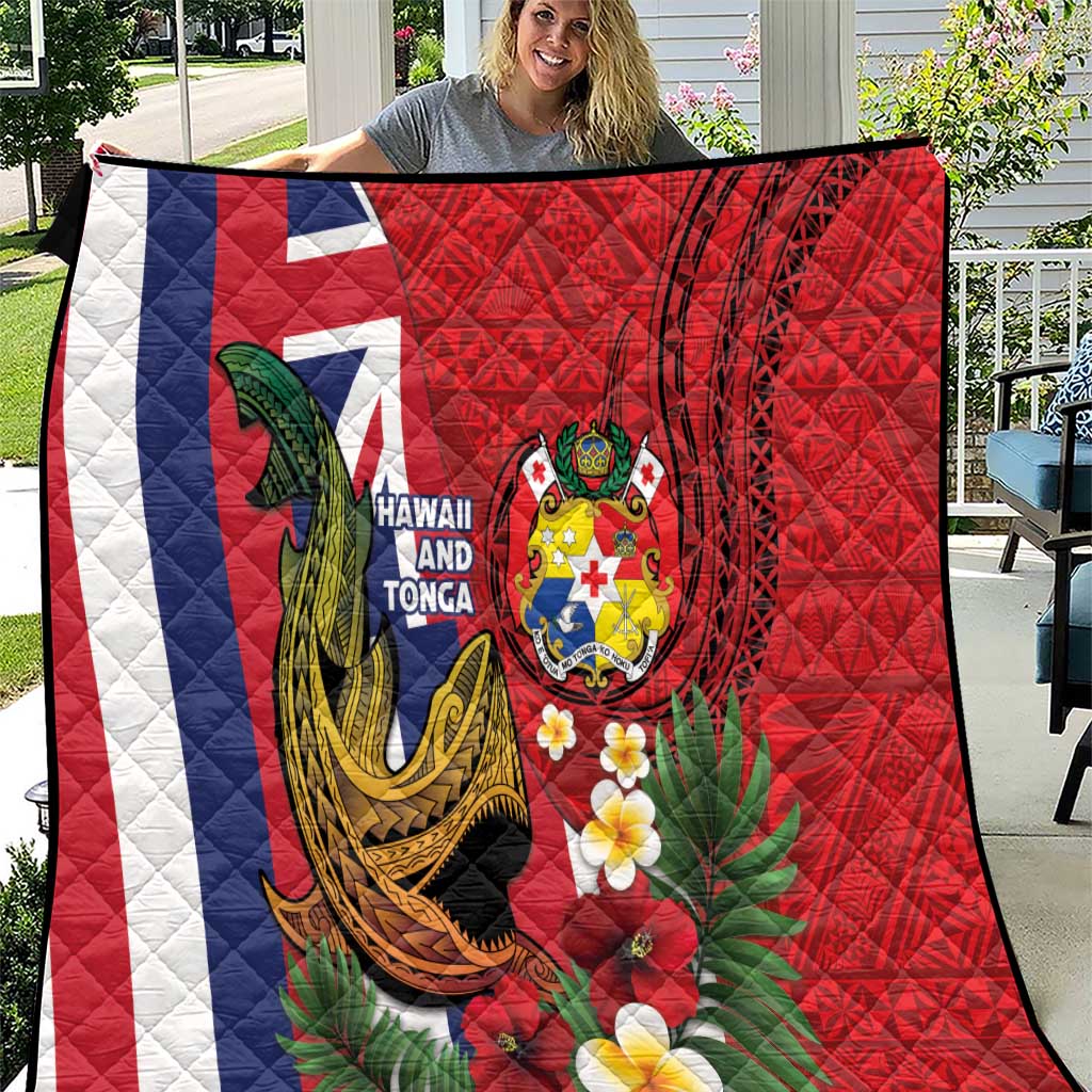 Hawaii And Tonga Quilt Shark Tattoo With Tongan Coat Of Arms