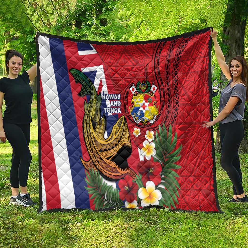 Hawaii And Tonga Quilt Shark Tattoo With Tongan Coat Of Arms