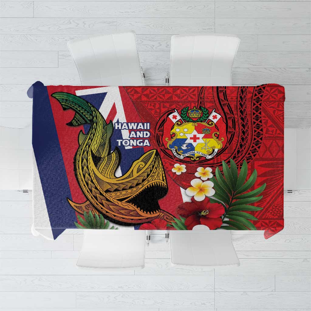 Hawaii And Tonga Tablecloth Shark Tattoo With Tongan Coat Of Arms