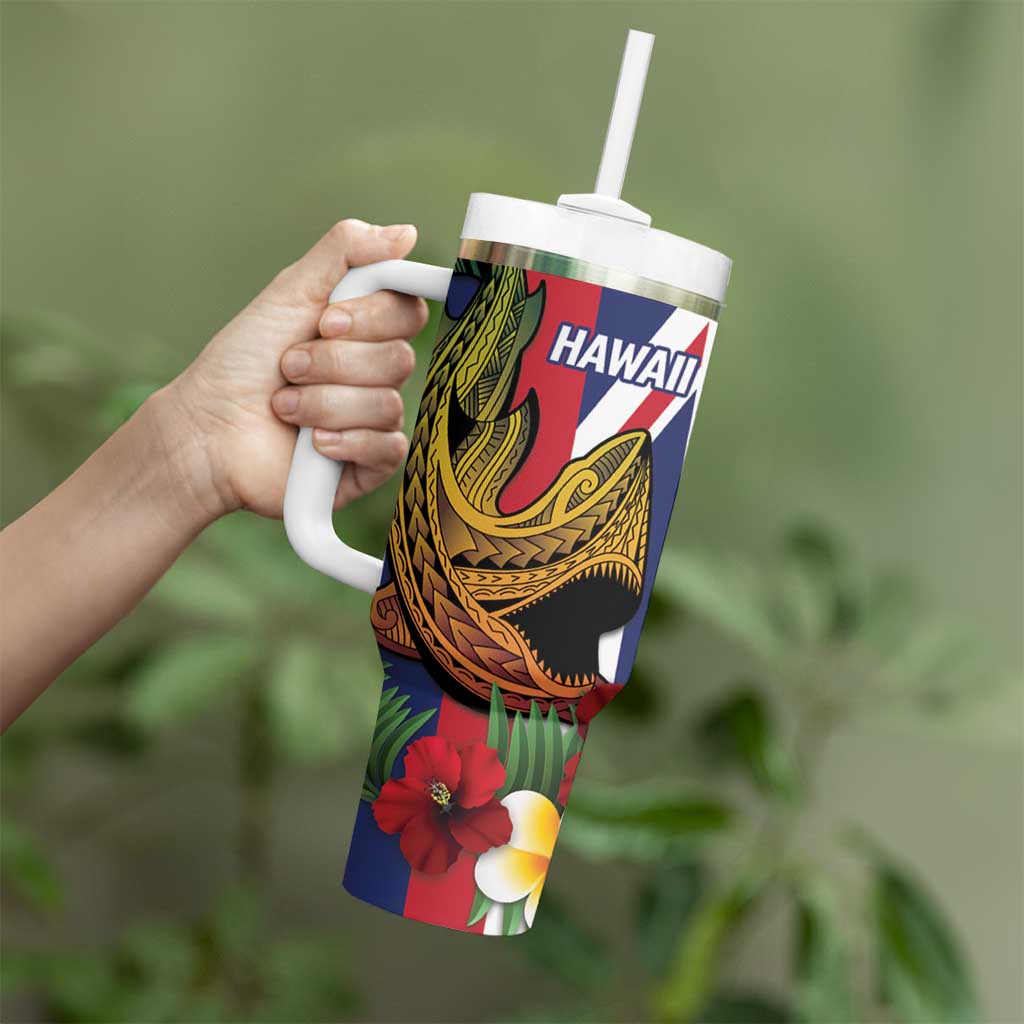 Hawaii And Tonga Tumbler With Handle Shark Tattoo With Tongan Coat Of Arms
