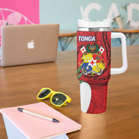 Hawaii And Tonga Tumbler With Handle Shark Tattoo With Tongan Coat Of Arms