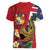 Hawaii And Tonga Women V-Neck T-Shirt Shark Tattoo With Tongan Coat Of Arms