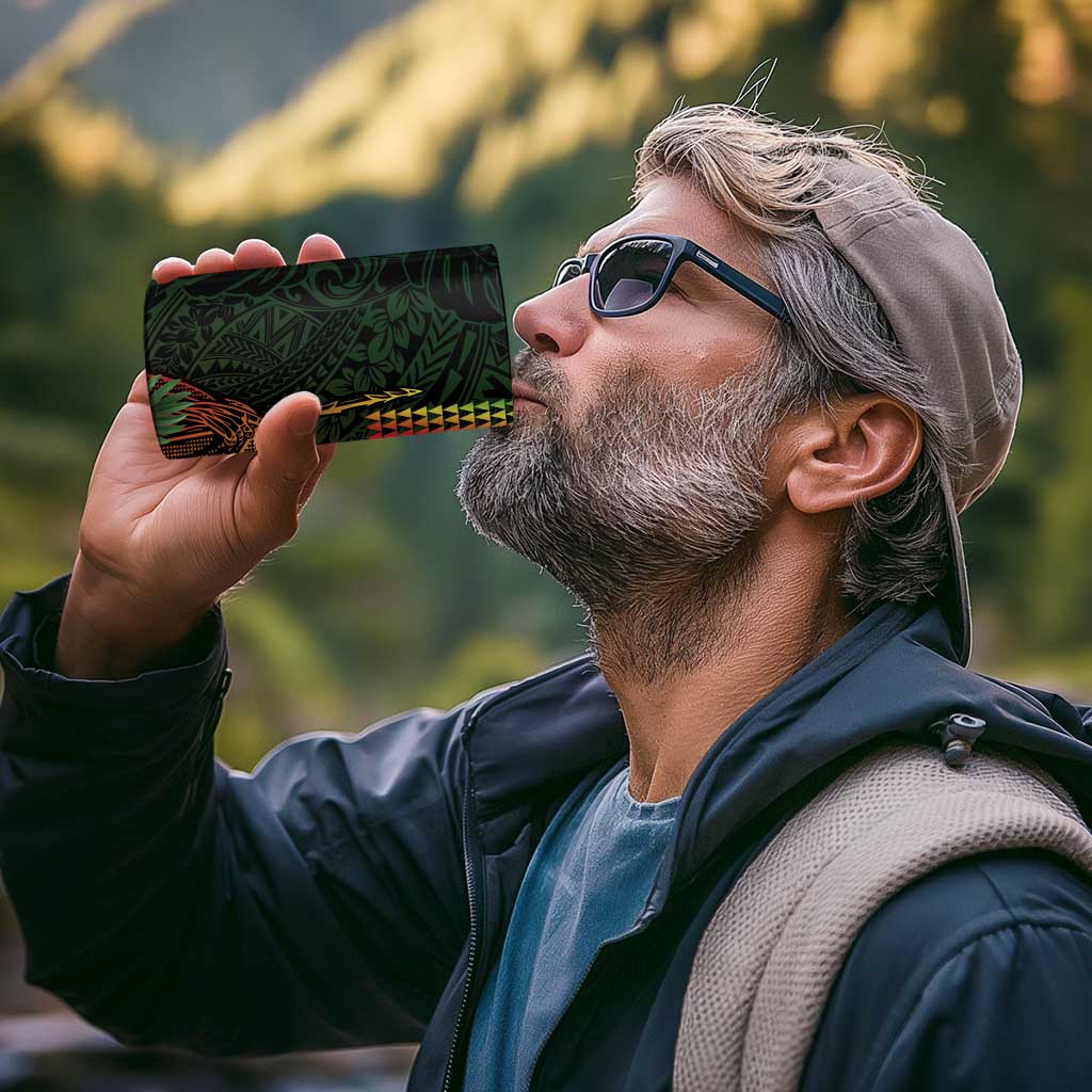 Hawaii And Tonga 4 in 1 Can Cooler Tumbler King Kamehameha Tribal Ngatu Pattern