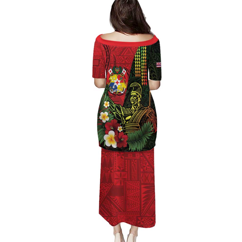 Hawaii And Tonga Puletasi King Kamehameha Tribal Ngatu Pattern