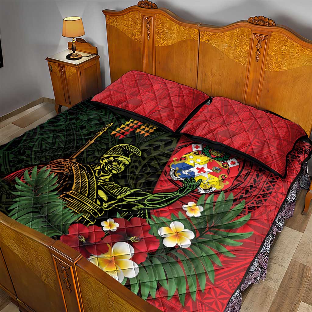 Hawaii And Tonga Quilt Bed Set King Kamehameha Tribal Ngatu Pattern